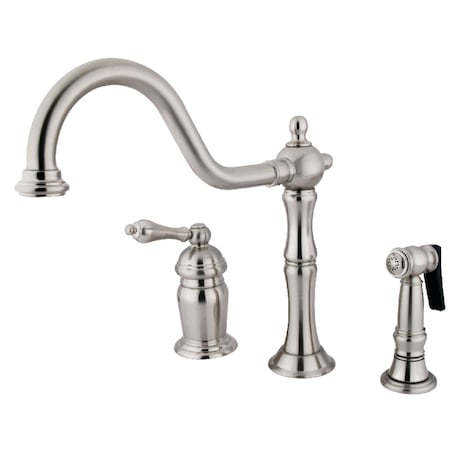 Kingston Brass KS1818ALBS Widespread Kitchen Faucet, Brushed Nickel KS1818ALBS